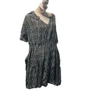 Nemidor women's size 18 black and white soft black dress with pockets